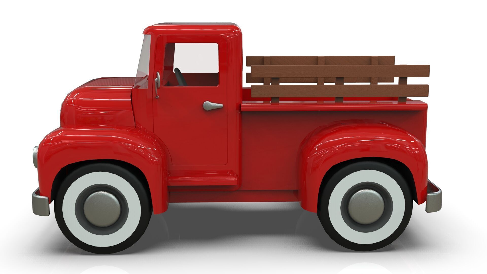 Lowpoly Cartton Truck Low-poly 3D model_2