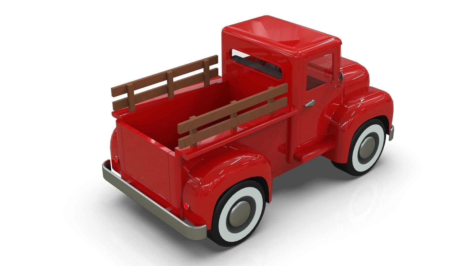 Lowpoly Cartton Truck Low-poly 3D model_4