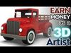 Lowpoly Cartton Truck  Low-poly 3D model_1