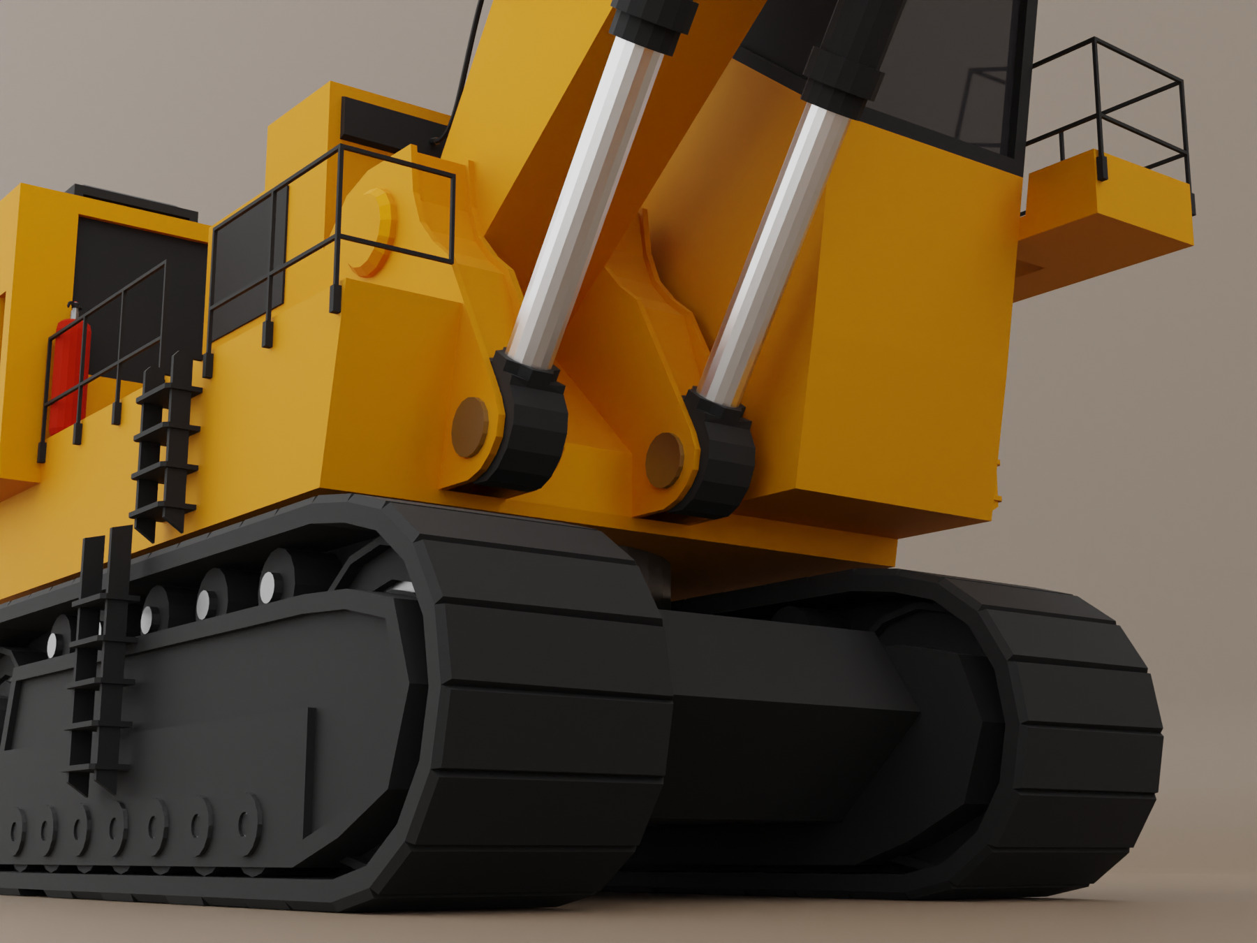 Hydraulic Mining Shovel Heavy Vehicle Low-poly 3D model_8