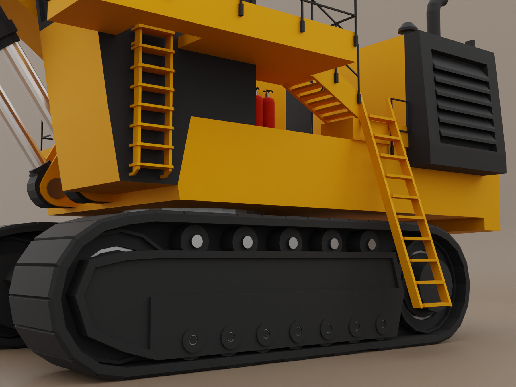 Hydraulic Mining Shovel Heavy Vehicle Low-poly 3D model_7