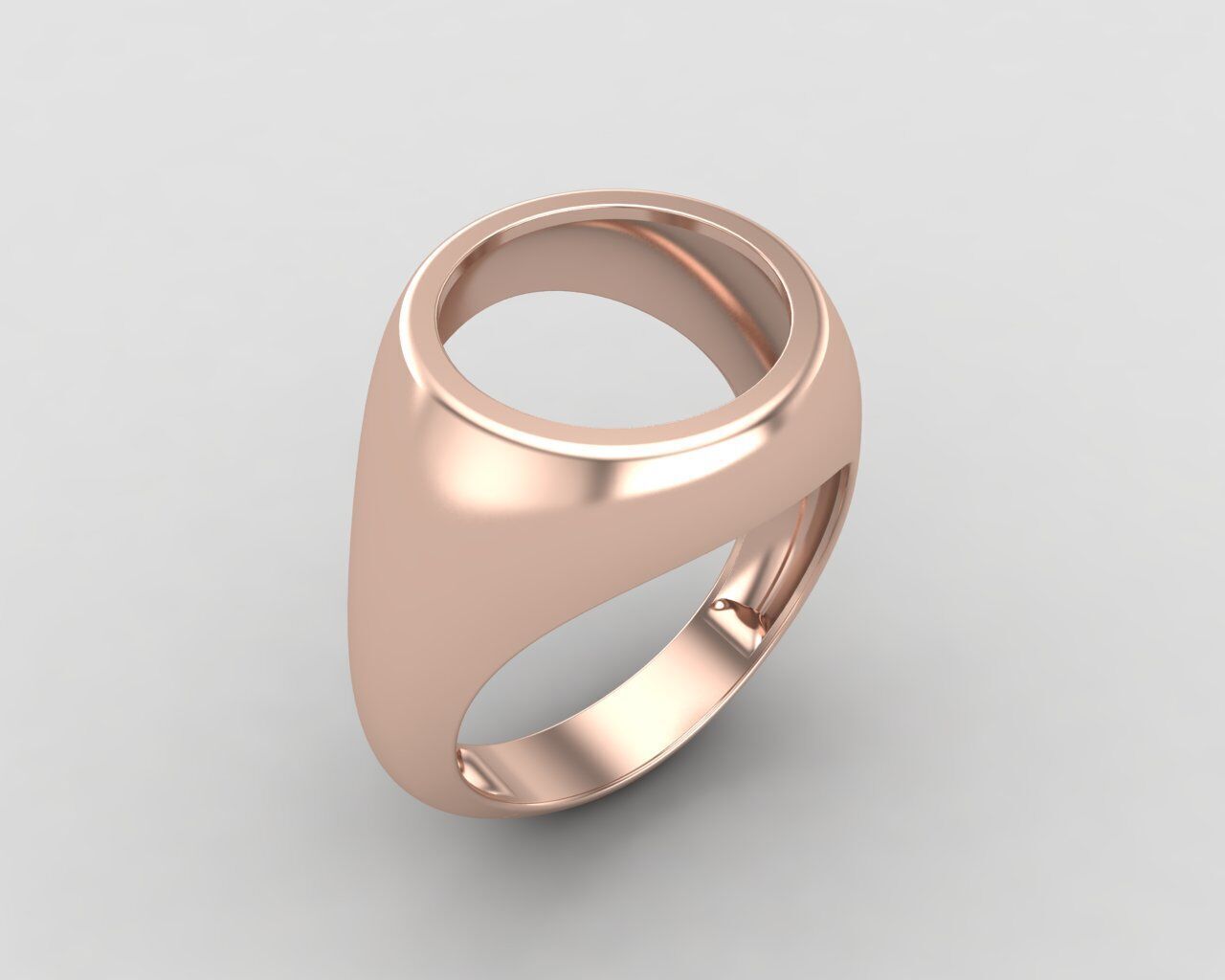 Round gemstone Ring Base 12MM top in All sizes 165-MWC 3D print model_3