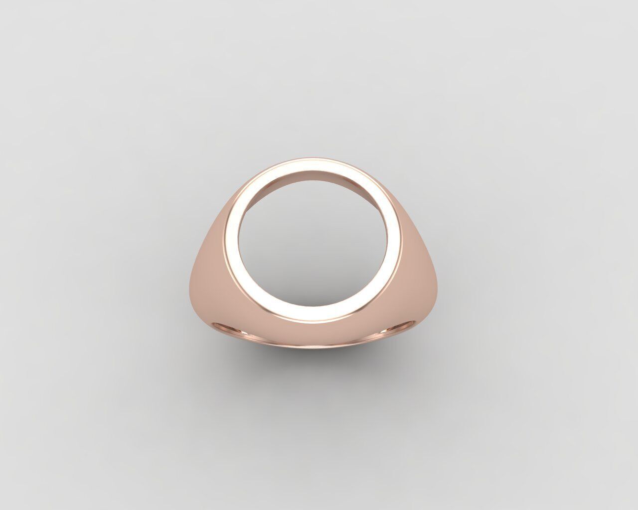 Round gemstone Ring Base 12MM top in All sizes 165-MWC 3D print model_6