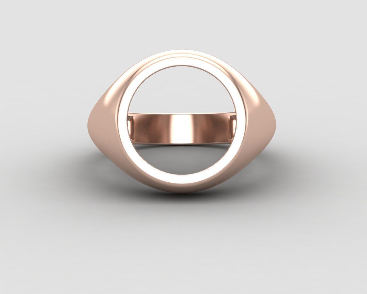 Round gemstone Ring Base 12MM top in All sizes 165-MWC 3D print model_7