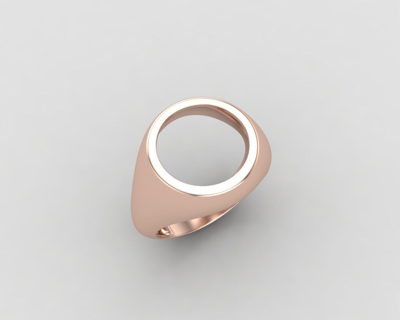 Round gemstone Ring Base 12MM top in All sizes 165-MWC 3D print model_5