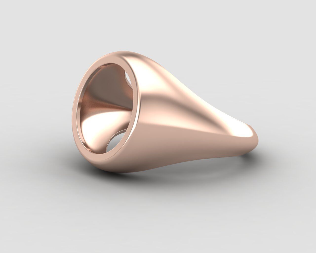 Round gemstone Ring Base 12MM top in All sizes 165-MWC 3D print model_8