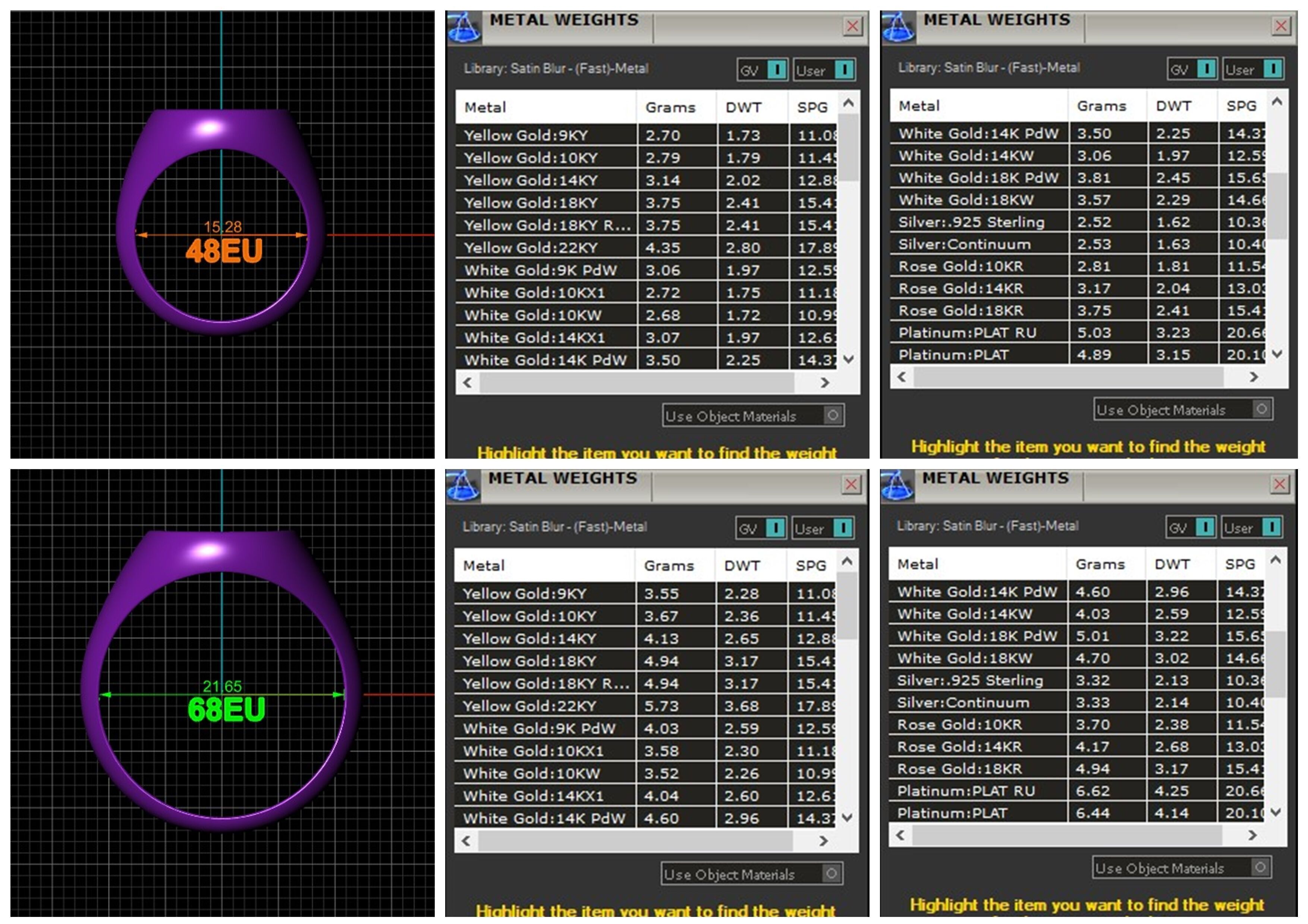 Round gemstone Ring Base 12MM top in All sizes 165-MWC 3D print model_12