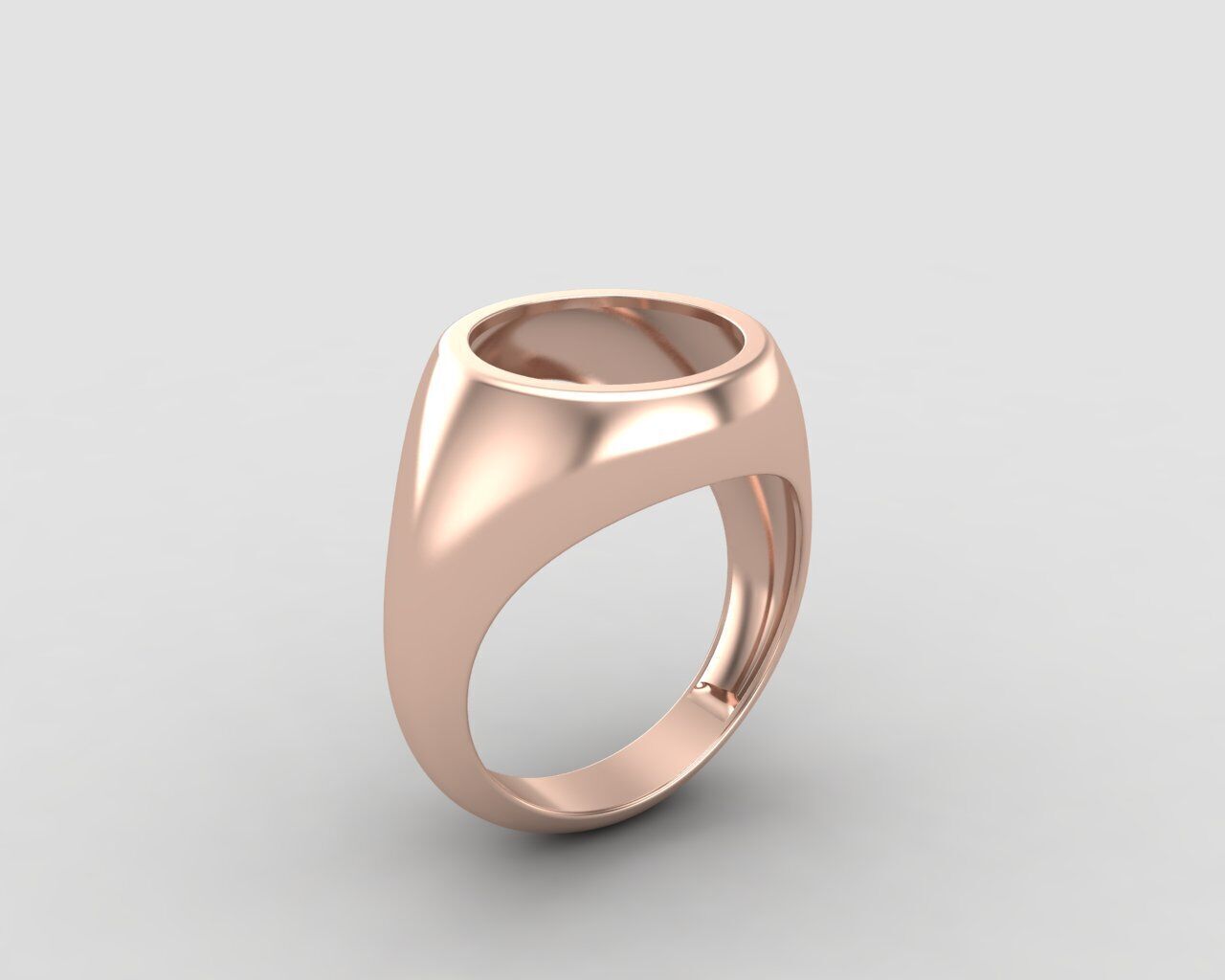 Round gemstone Ring Base 12MM top in All sizes 165-MWC 3D print model_4