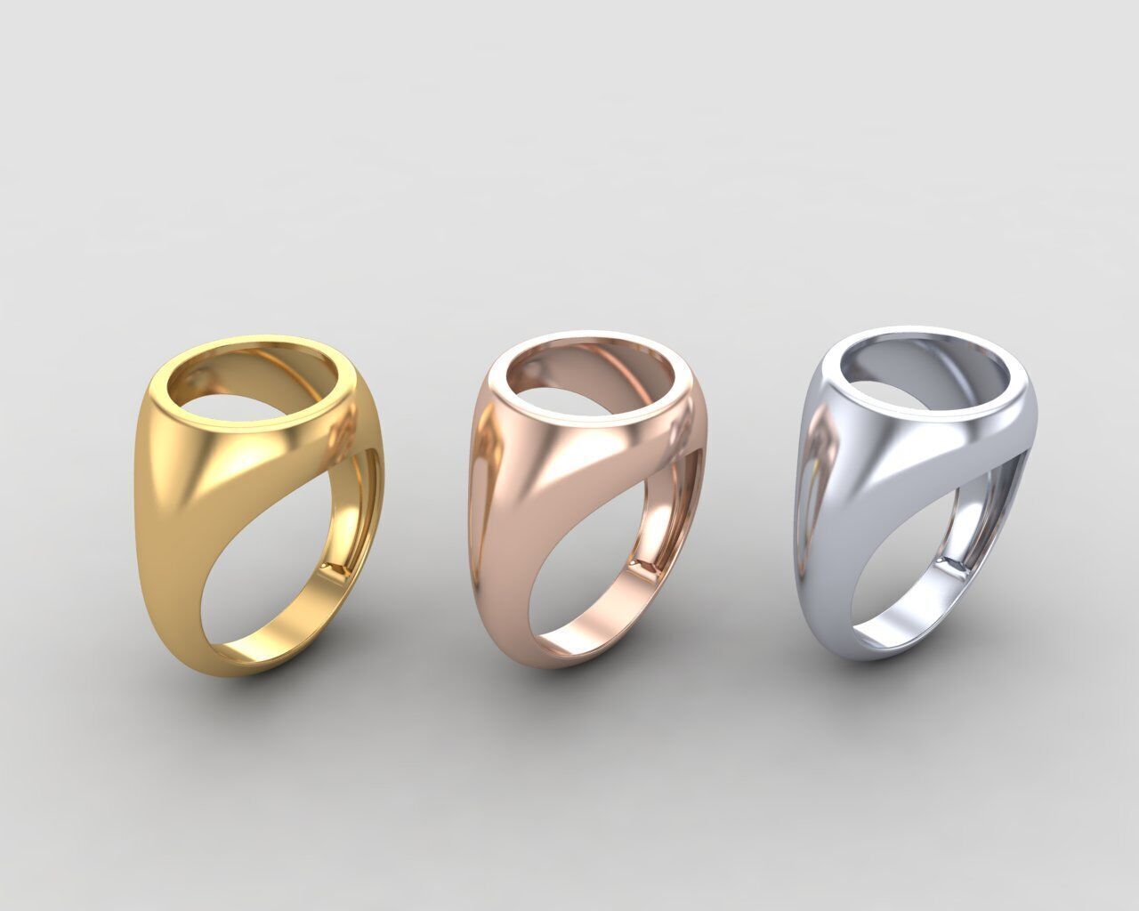 Round gemstone Ring Base 12MM top in All sizes 165-MWC 3D print model_11