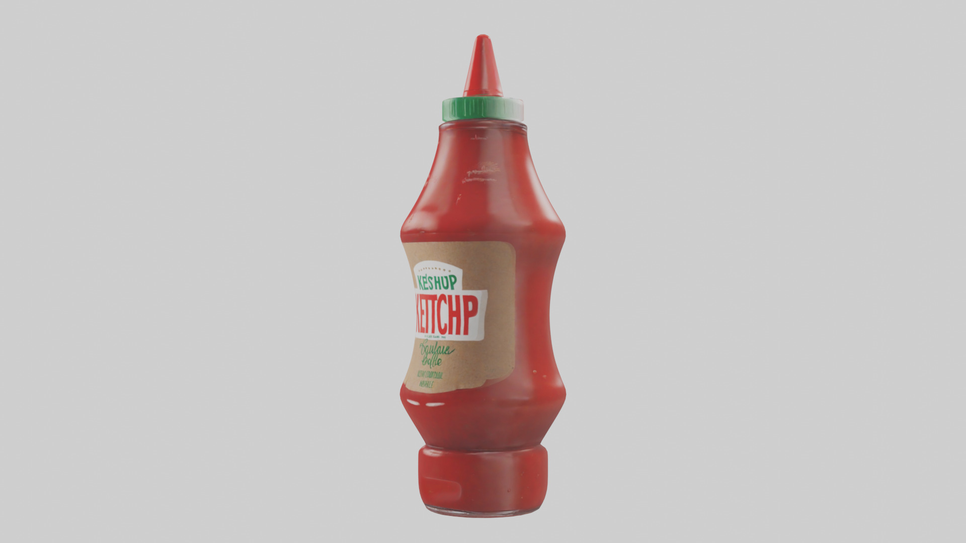 Ketchup Bottle model Low-poly 3D model_10