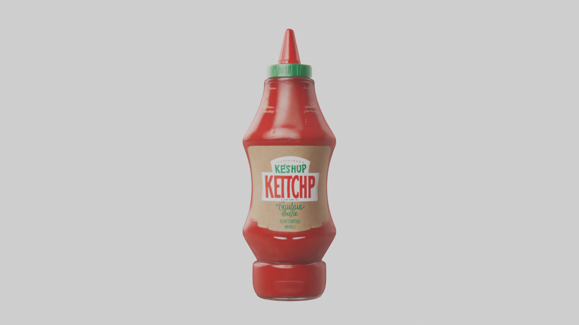 Ketchup Bottle model Low-poly 3D model_9