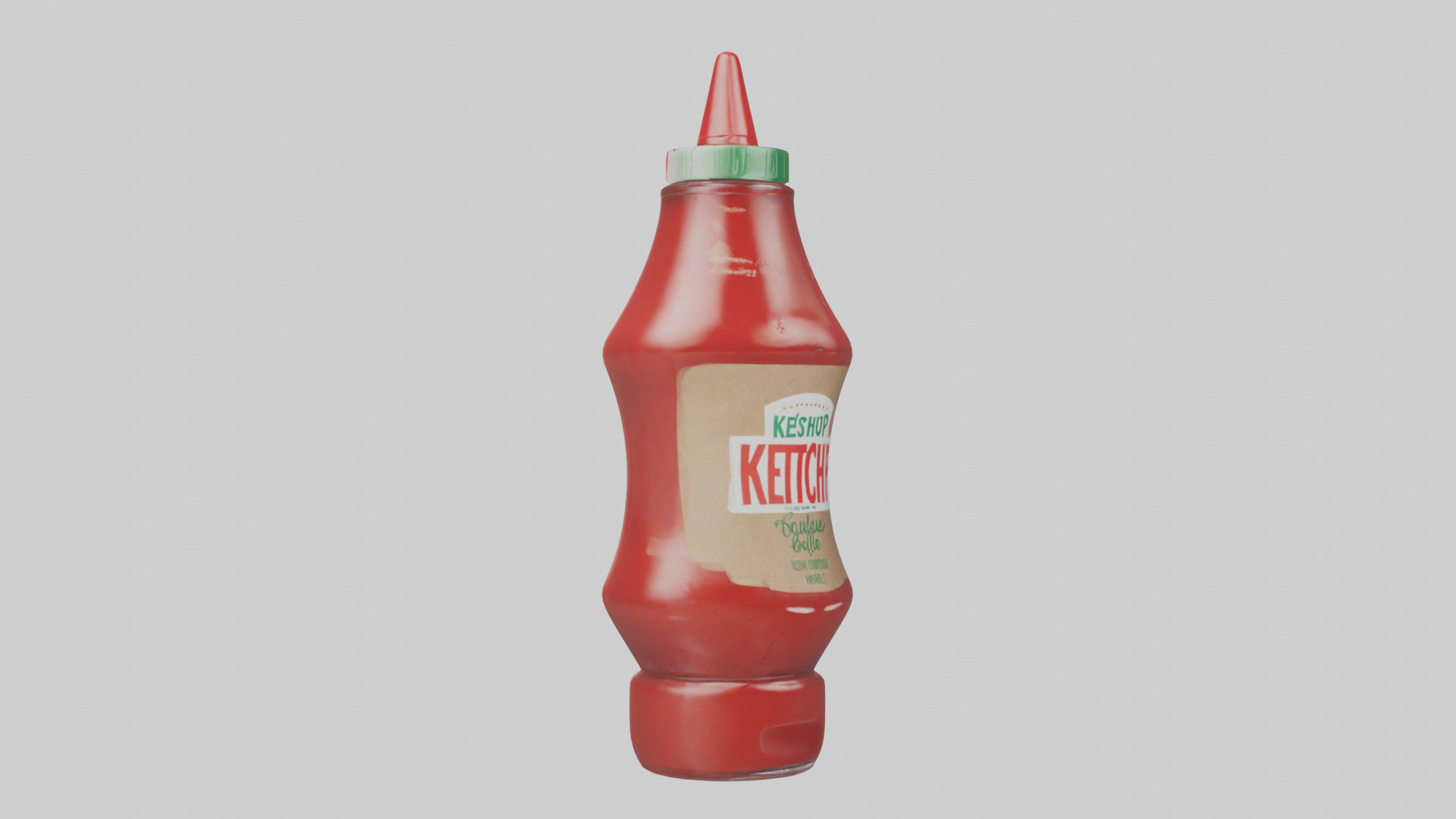 Ketchup Bottle model Low-poly 3D model_11