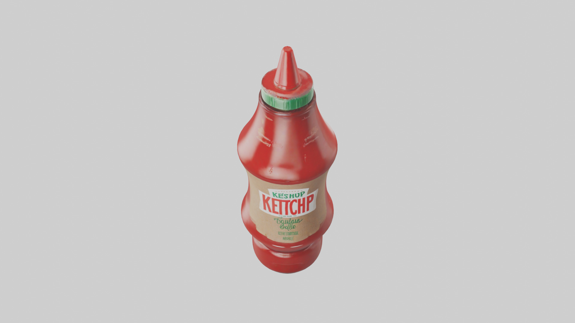 Ketchup Bottle model Low-poly 3D model_16