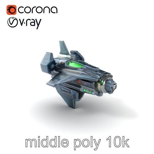 Ancient Futuristic Hybrid Shuttle Spaceship model pack Low-poly 3D model