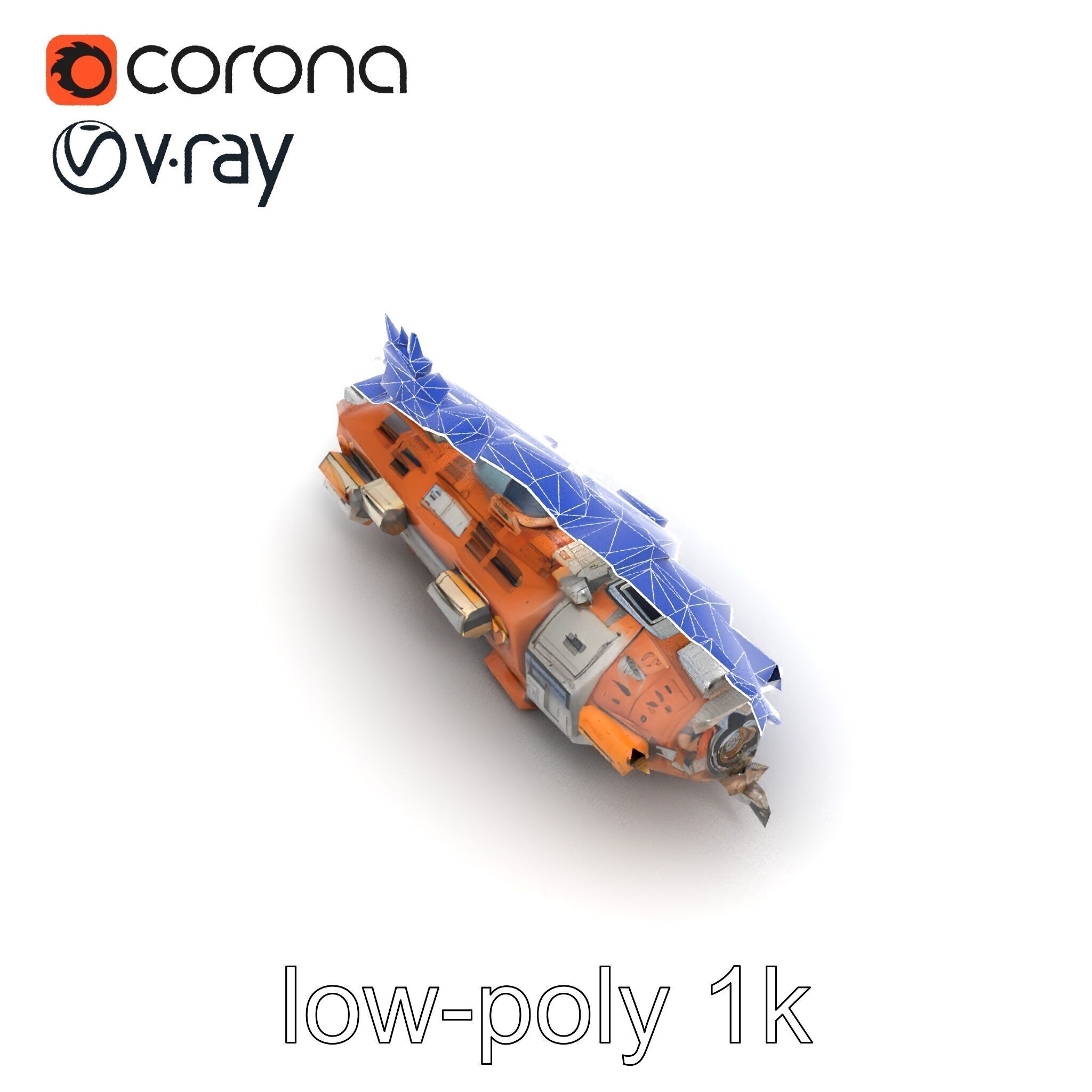 Colonization Support Spaceship Model Pack Low-poly 3D model_19