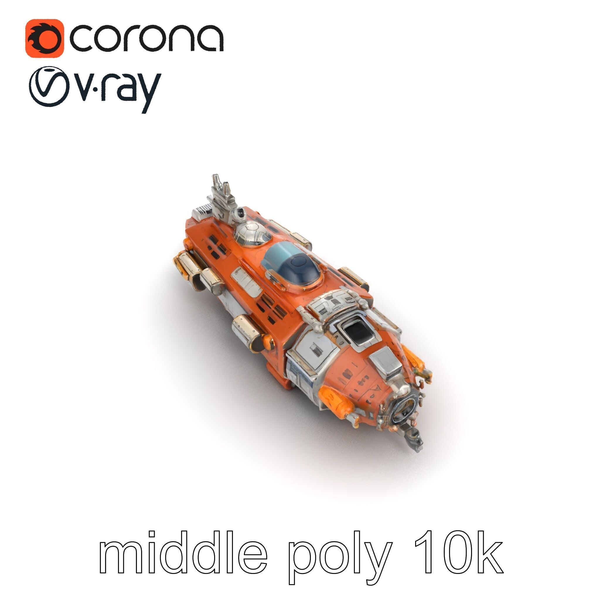 Colonization Support Spaceship Model Pack Low-poly 3D model_11