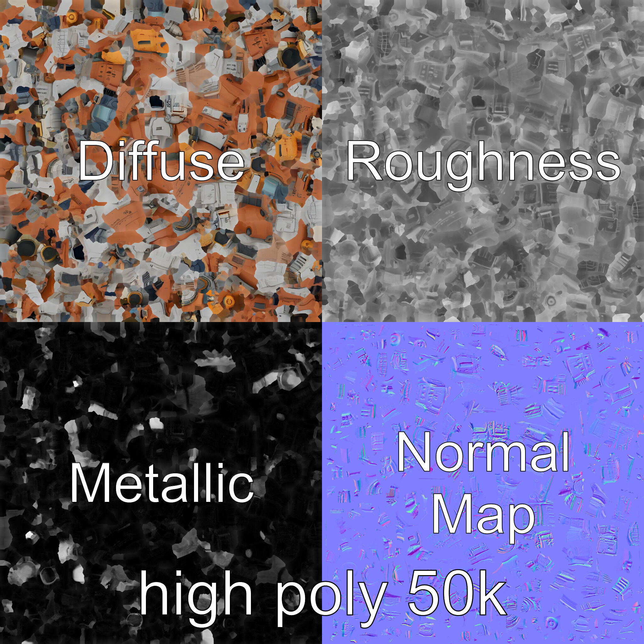 Colonization Support Spaceship Model Pack Low-poly 3D model_3