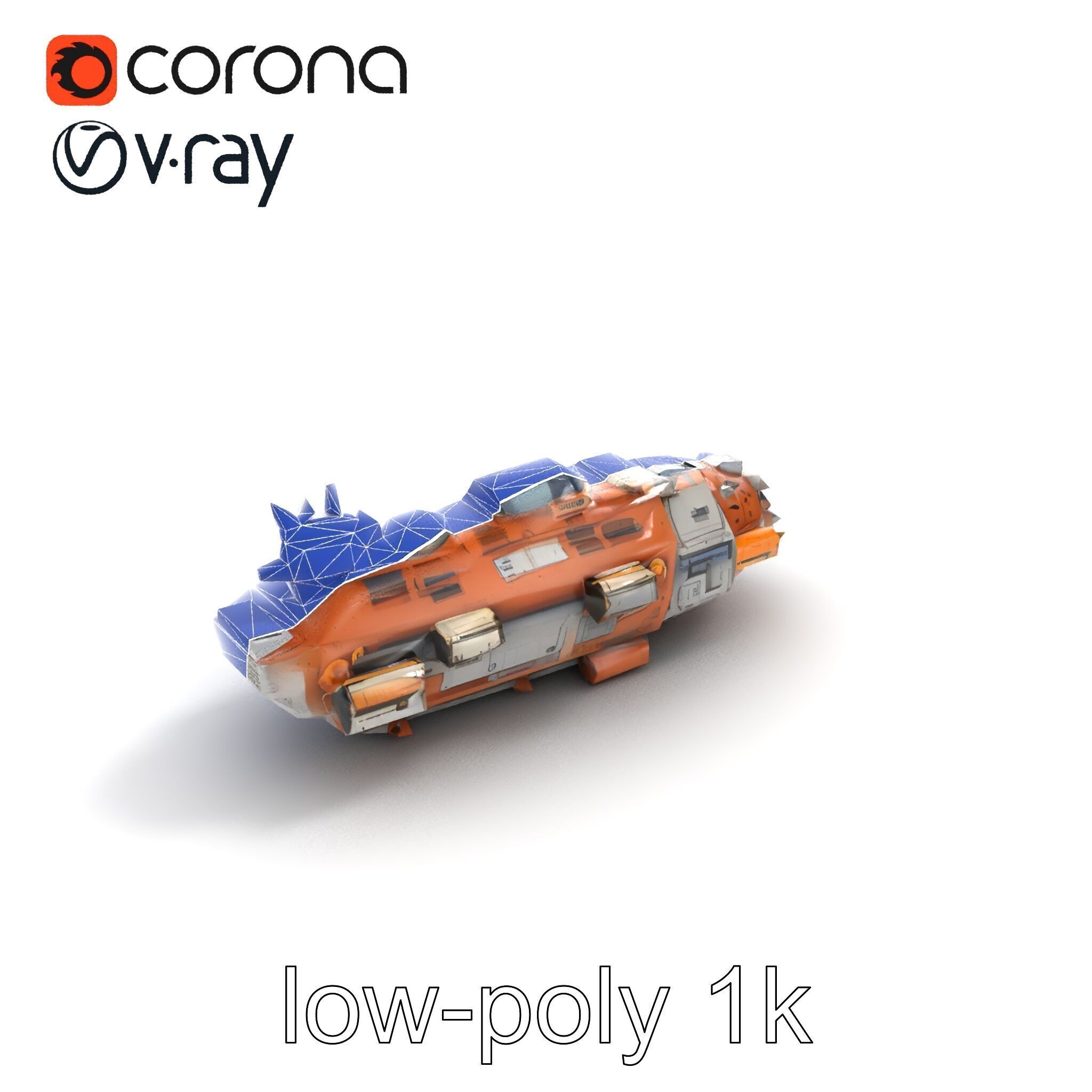 Colonization Support Spaceship Model Pack Low-poly 3D model_24