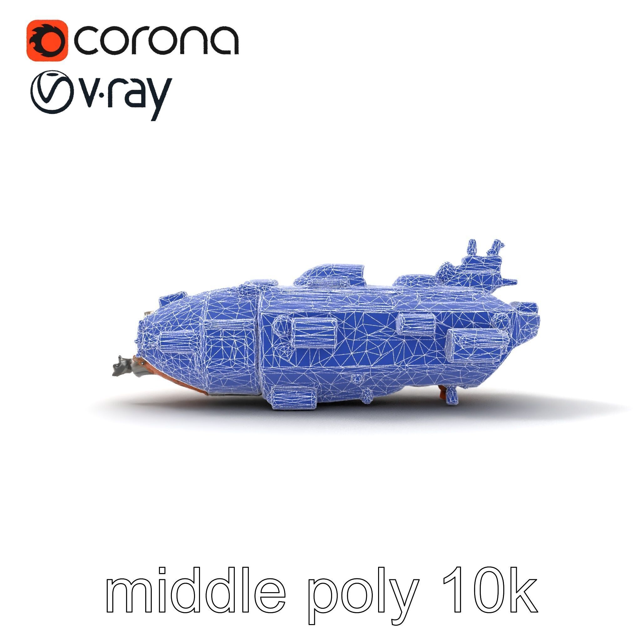 Colonization Support Spaceship Model Pack Low-poly 3D model_31