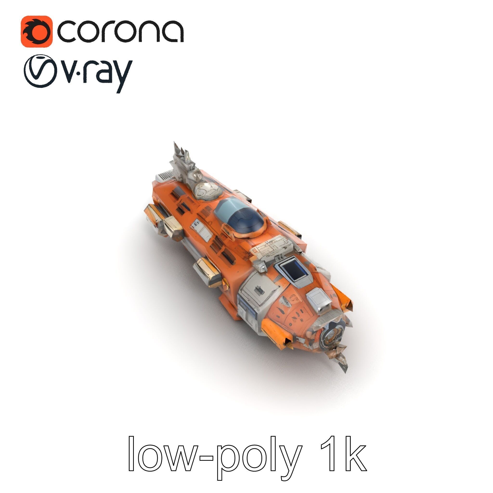 Colonization Support Spaceship Model Pack Low-poly 3D model_25