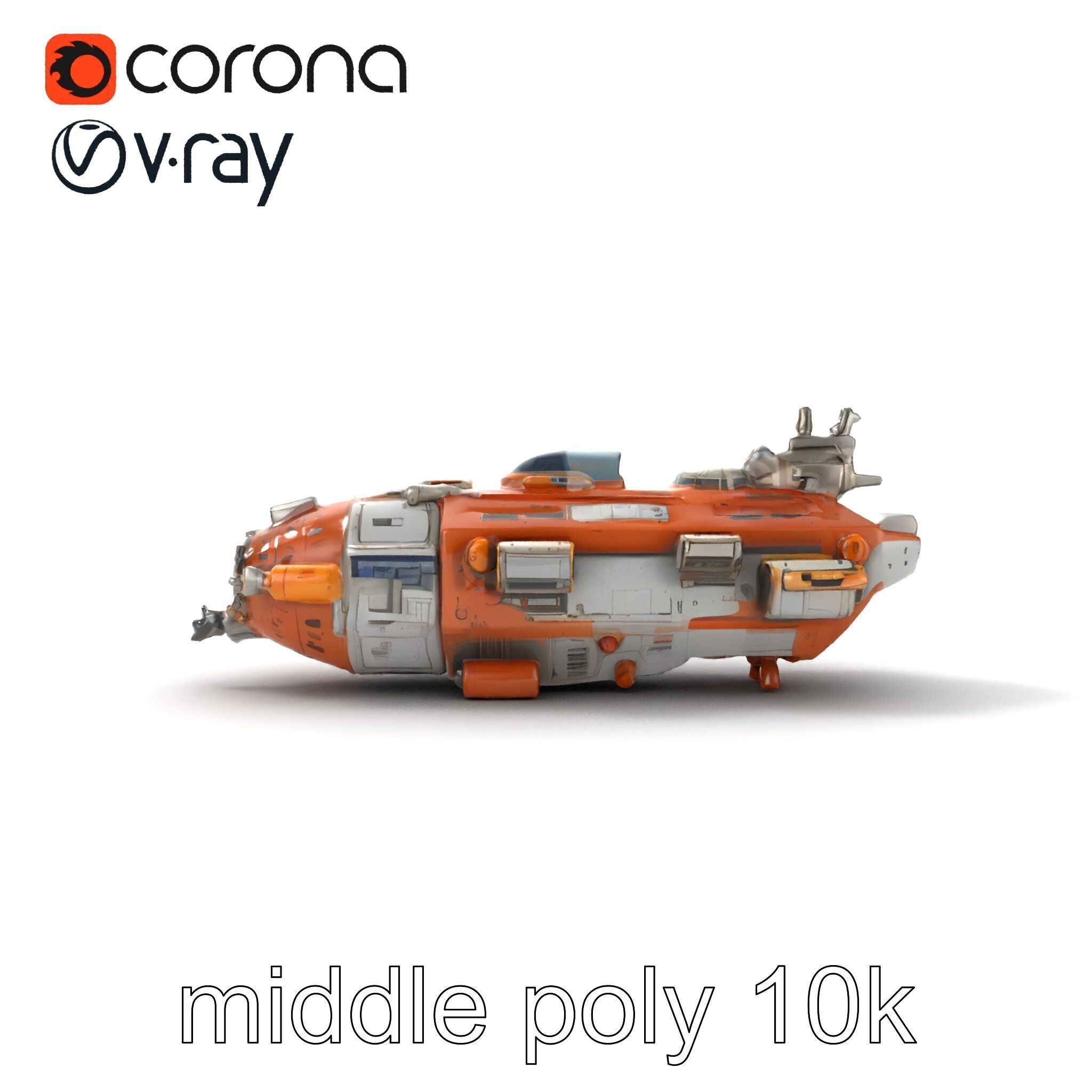 Colonization Support Spaceship Model Pack Low-poly 3D model_20