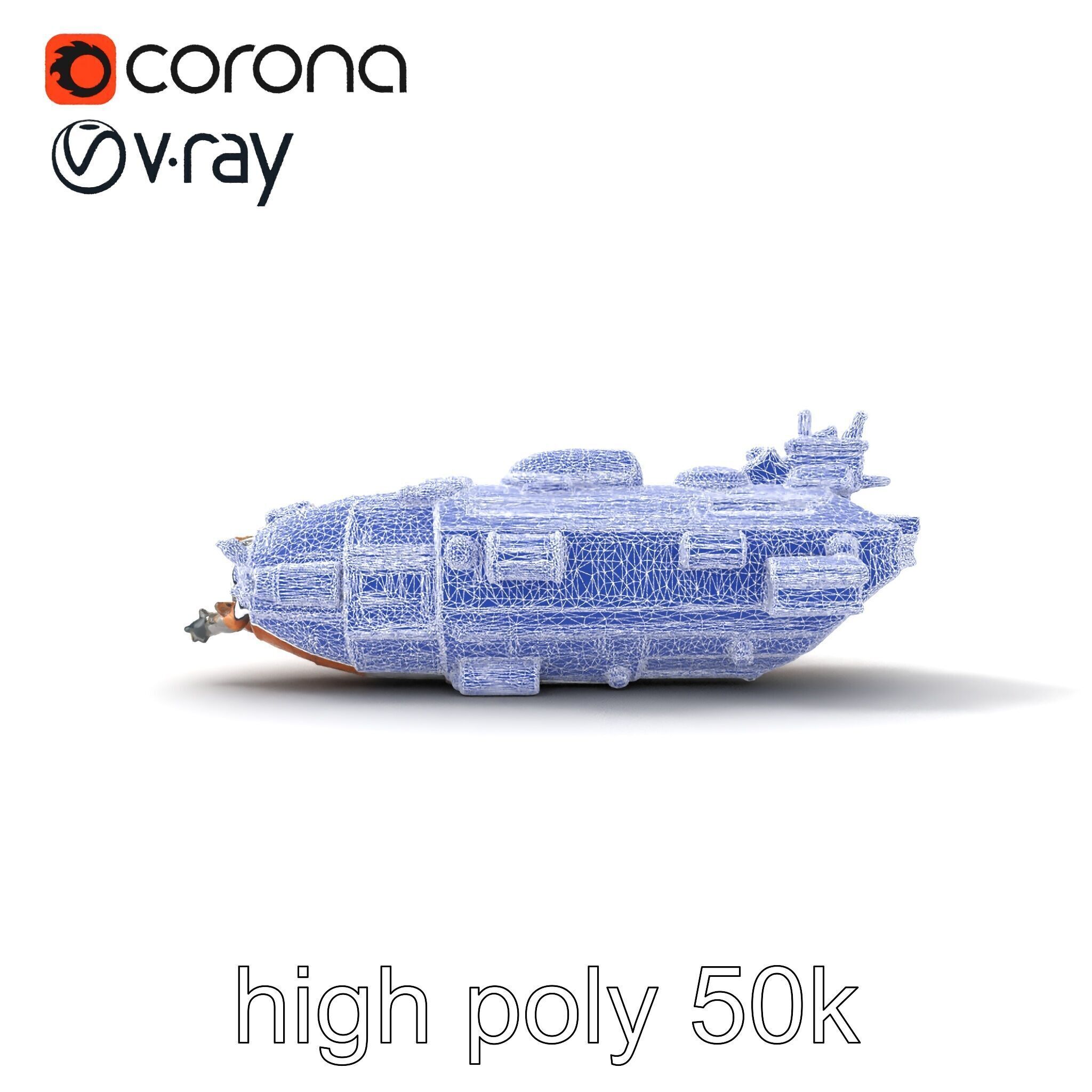 Colonization Support Spaceship Model Pack Low-poly 3D model_32