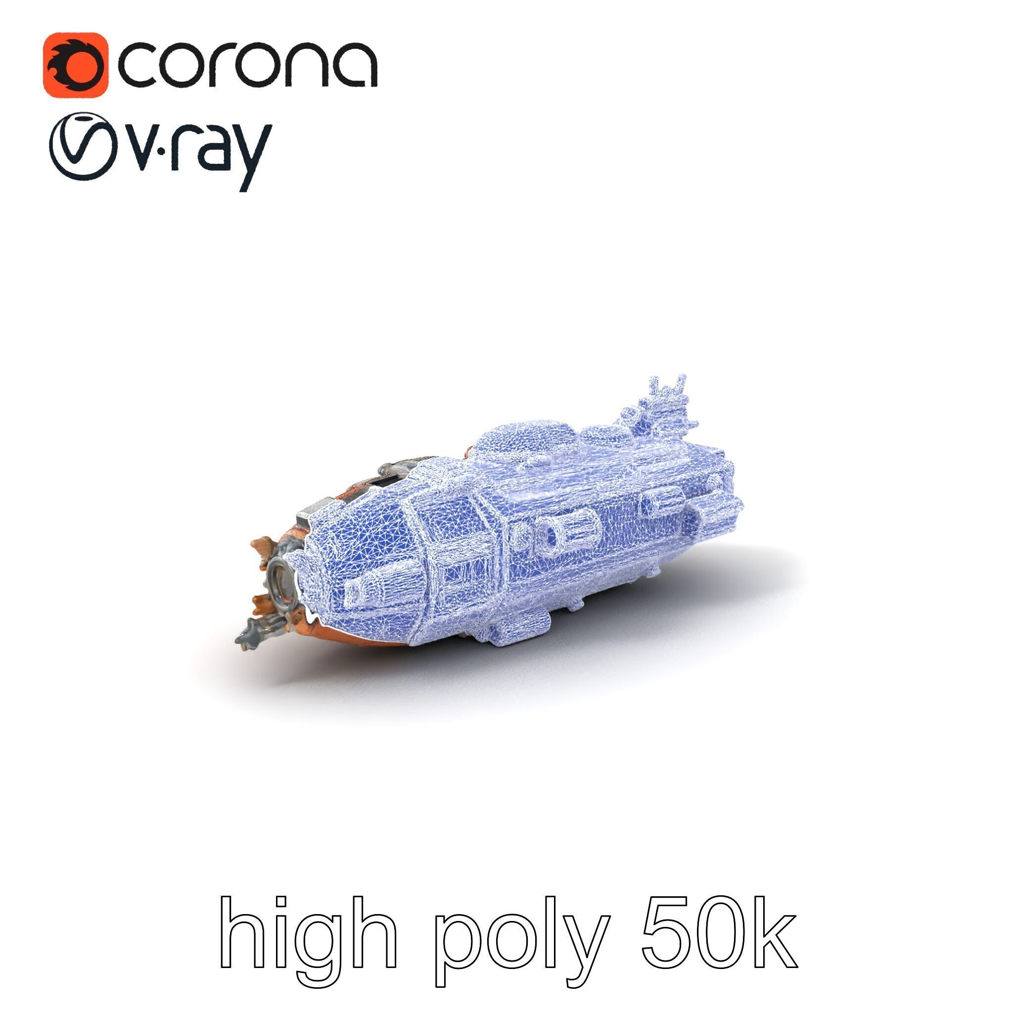 Colonization Support Spaceship Model Pack Low-poly 3D model_10