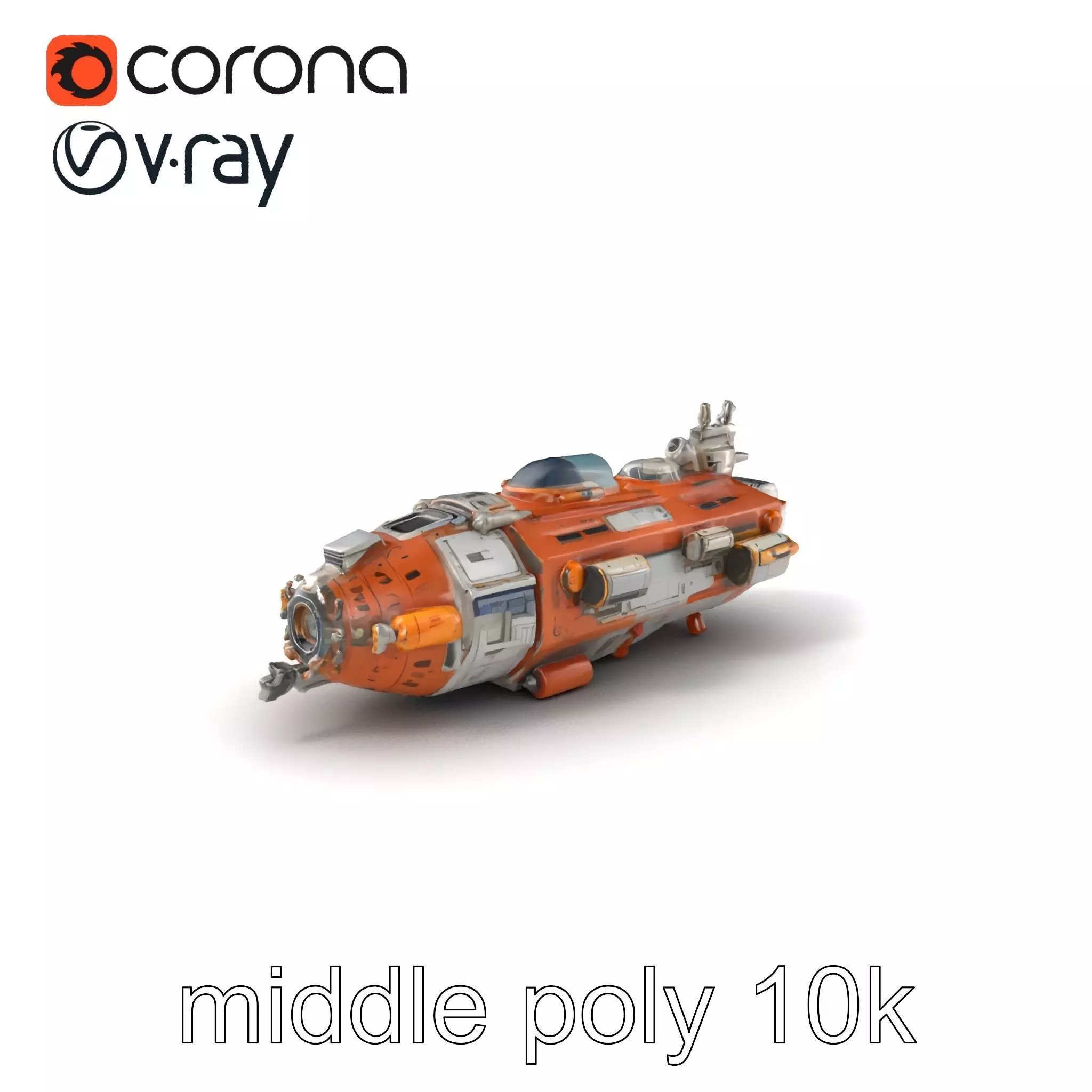 Colonization Support Spaceship Model Pack Low-poly 3D model_0