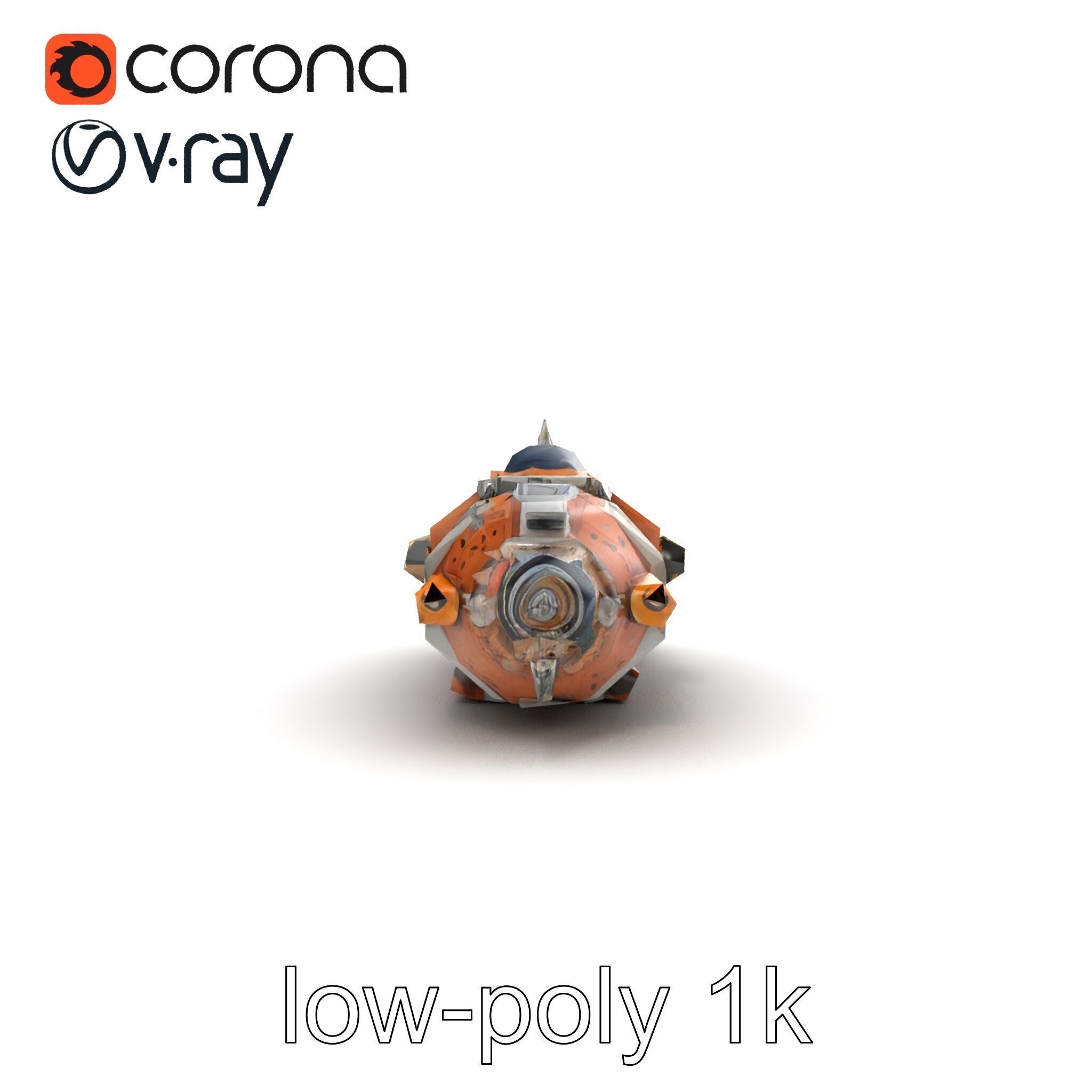 Colonization Support Spaceship Model Pack Low-poly 3D model_22