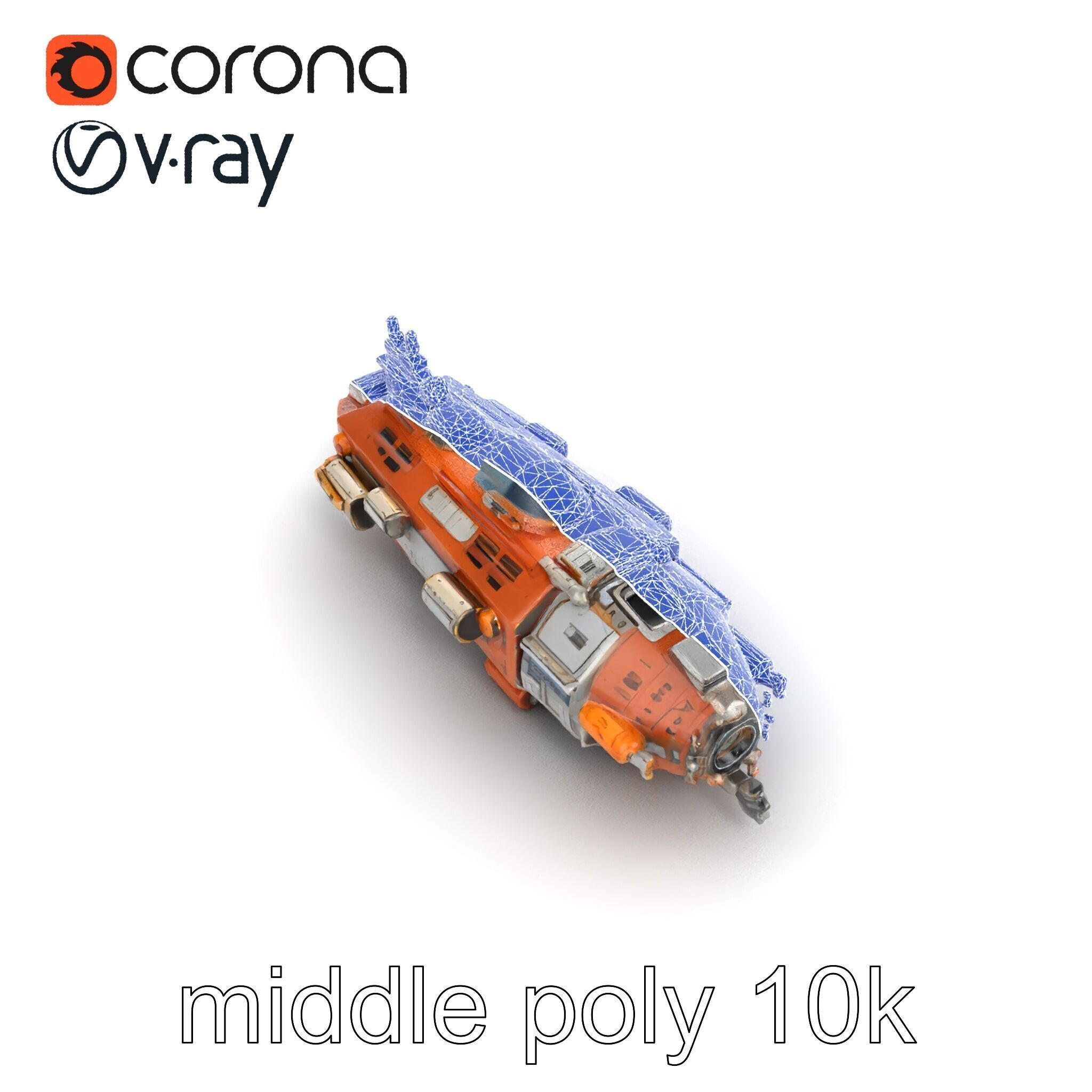 Colonization Support Spaceship Model Pack Low-poly 3D model_30