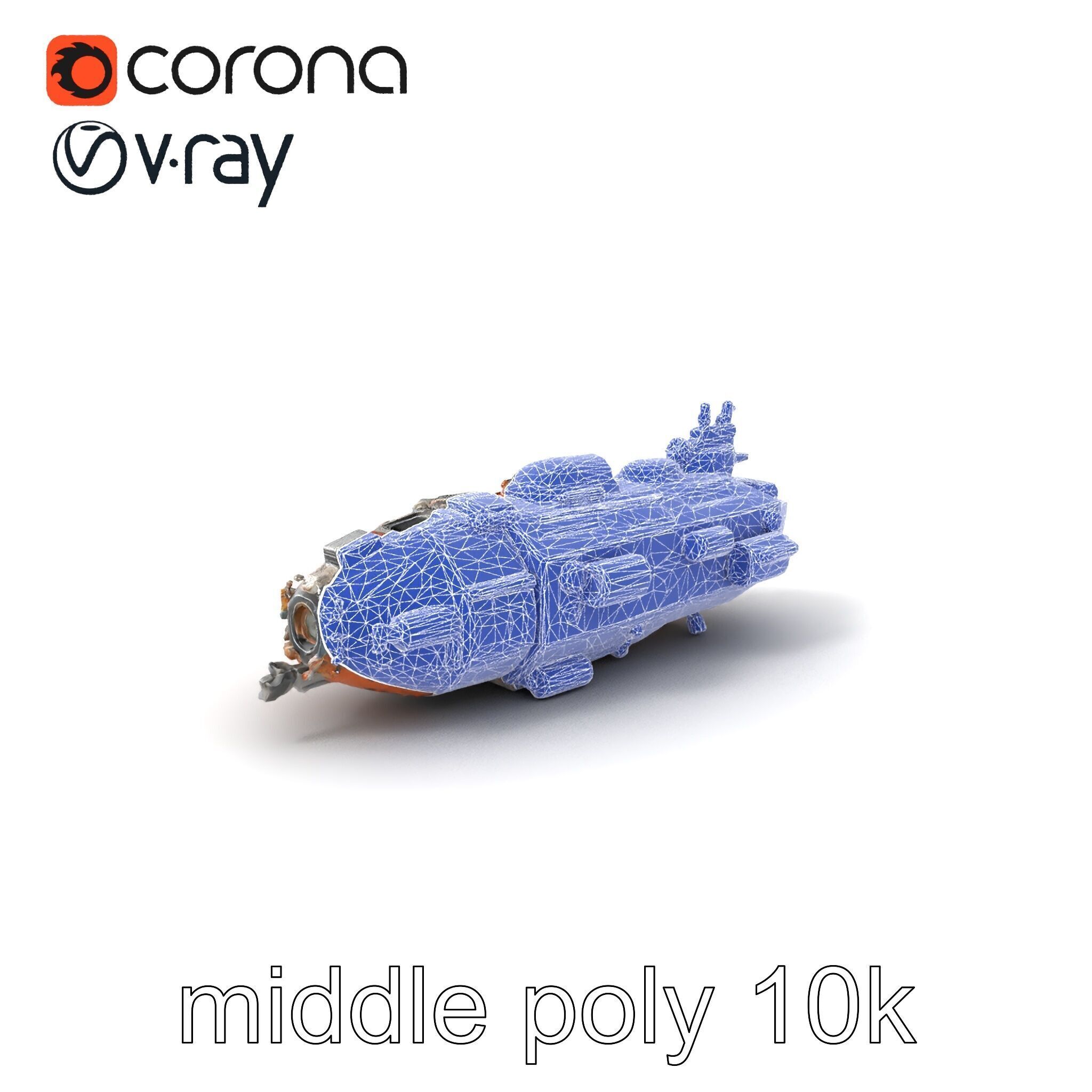 Colonization Support Spaceship Model Pack Low-poly 3D model_6