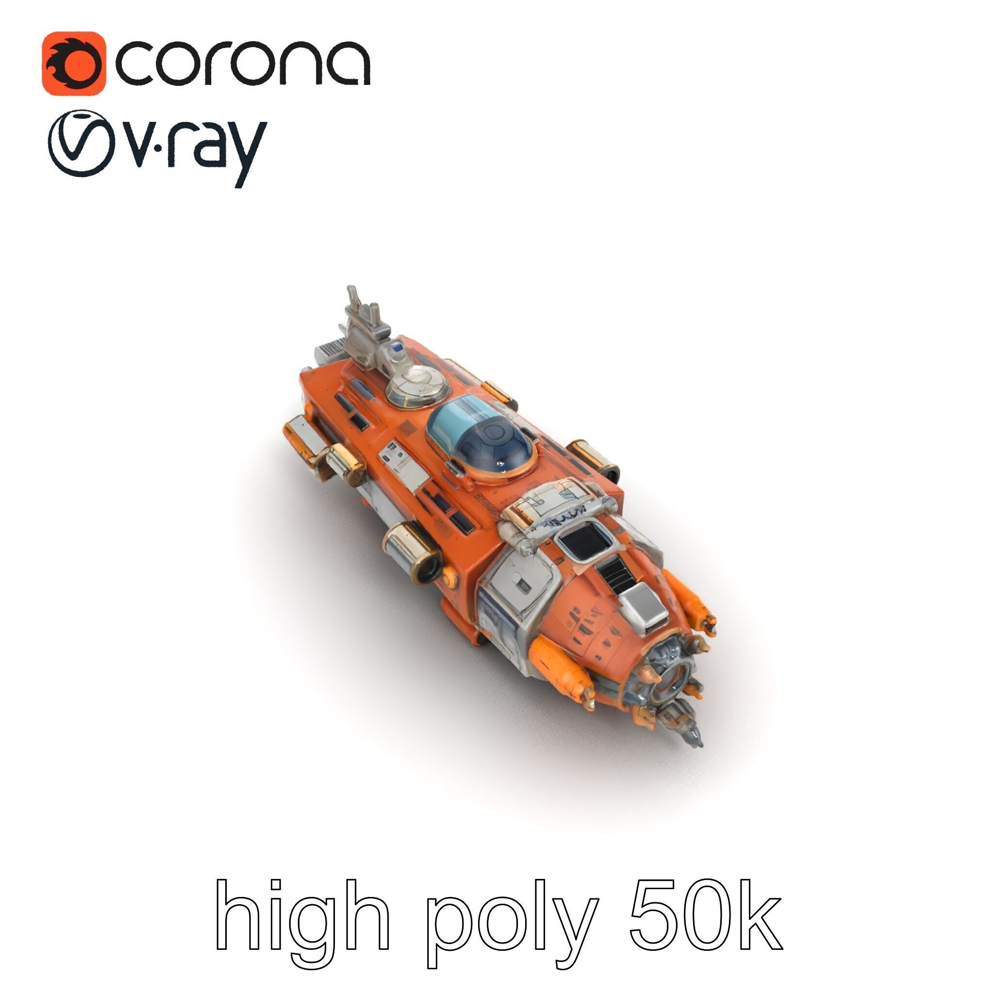 Colonization Support Spaceship Model Pack Low-poly 3D model_28