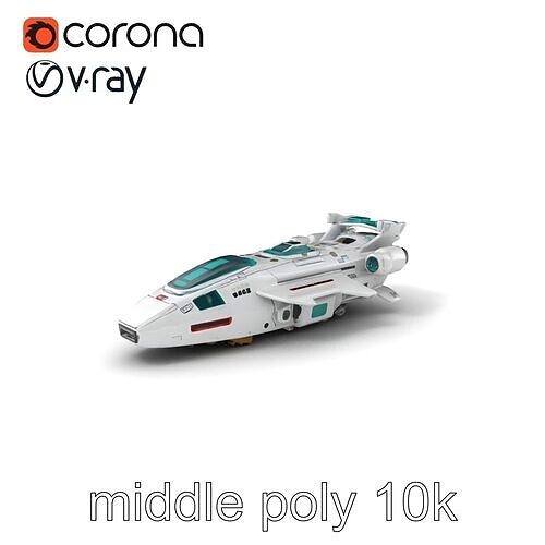 State-of-the-Art Research Spaceship Model Pack Low-poly 3D model