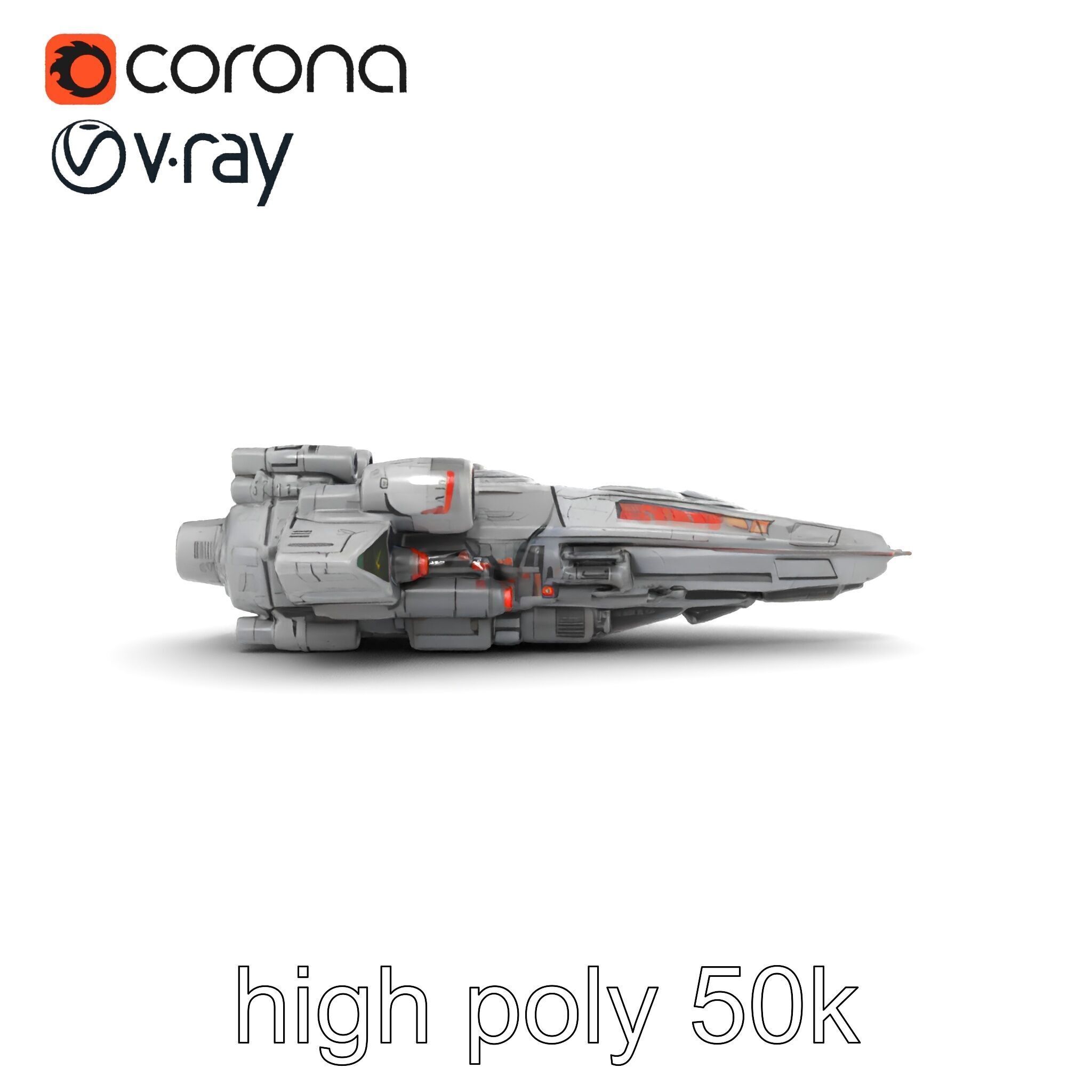 Armor-clad Battle Spaceship model pack Low-poly 3D model_18