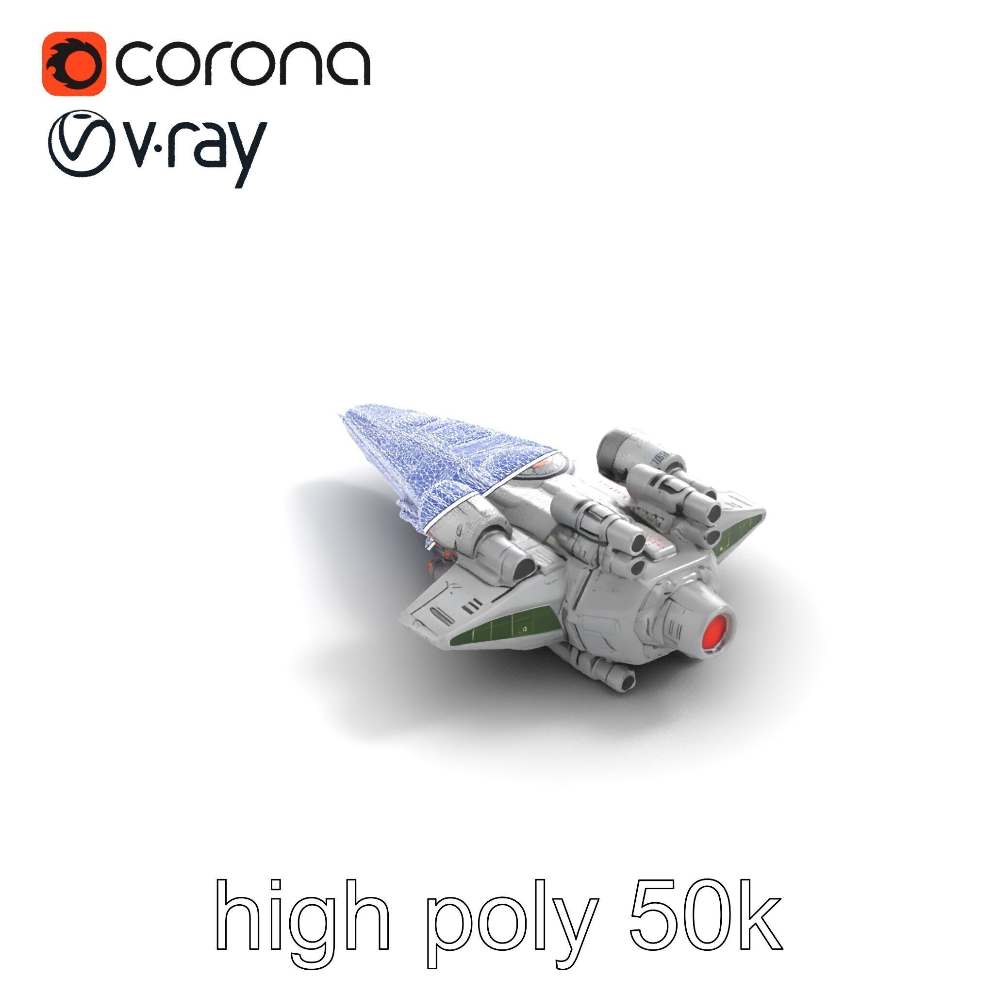 Armor-clad Battle Spaceship model pack Low-poly 3D model_32
