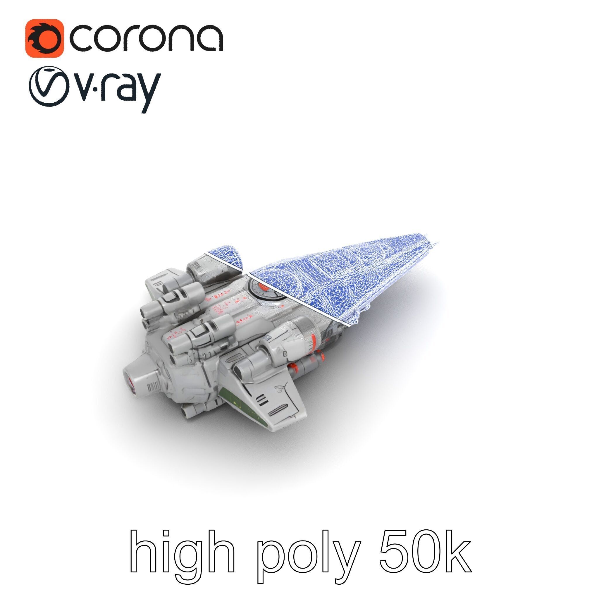 Armor-clad Battle Spaceship model pack Low-poly 3D model_27