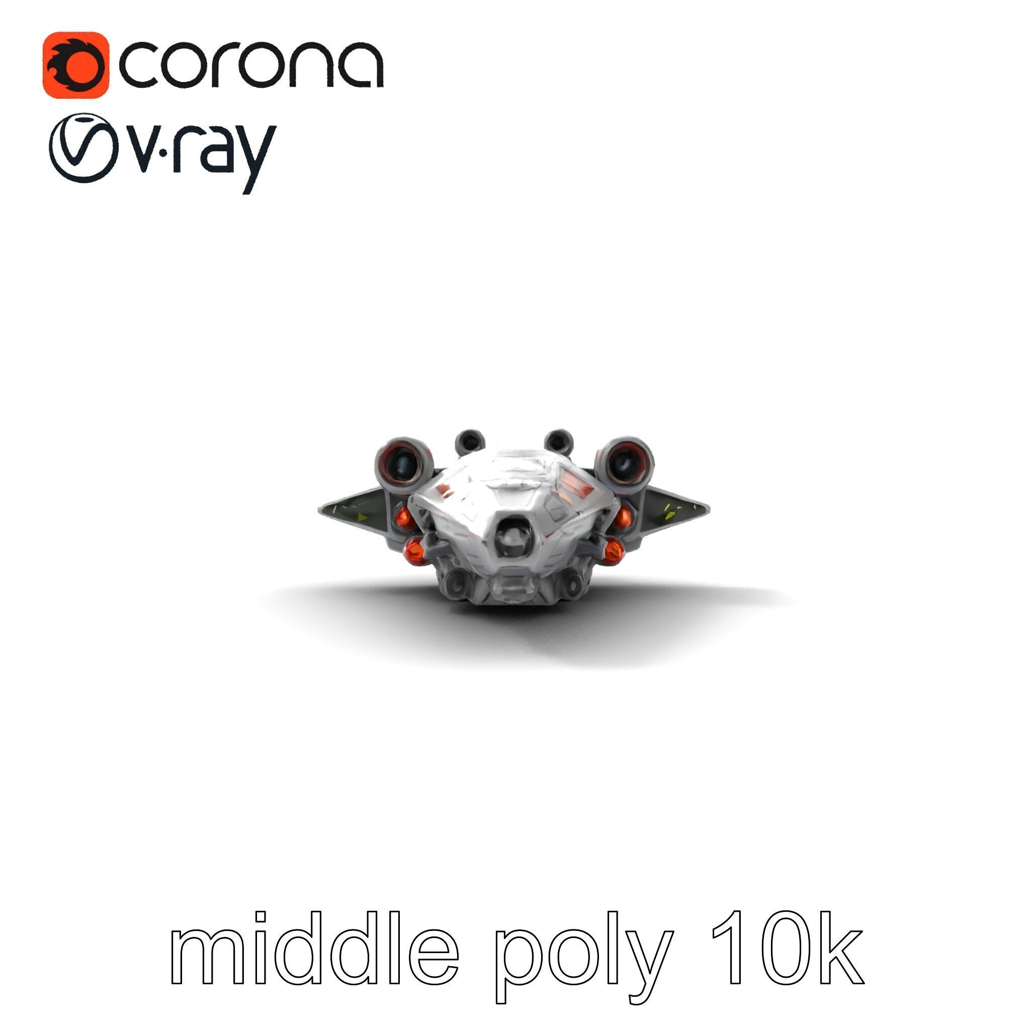 Armor-clad Battle Spaceship model pack Low-poly 3D model_12