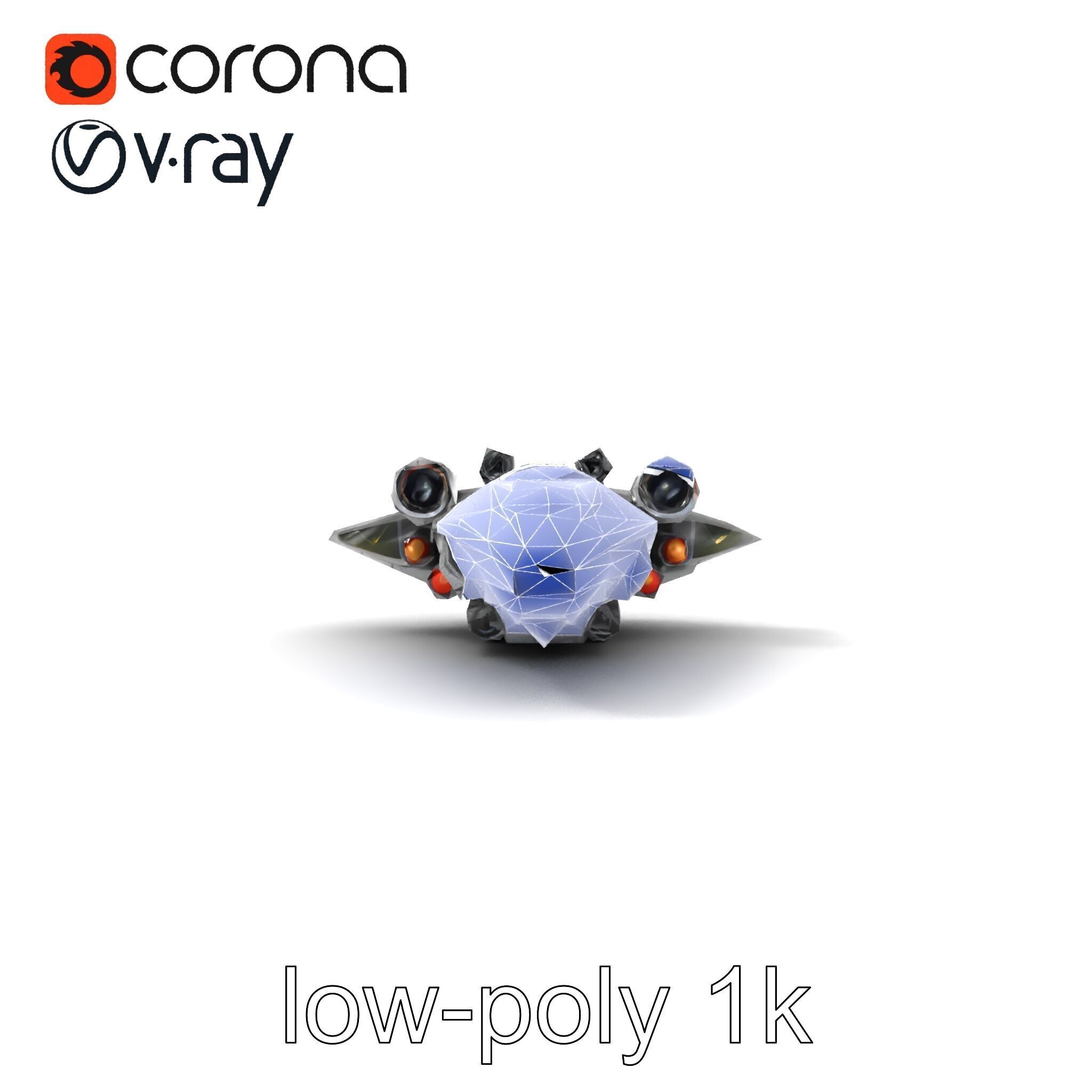 Armor-clad Battle Spaceship model pack Low-poly 3D model_17