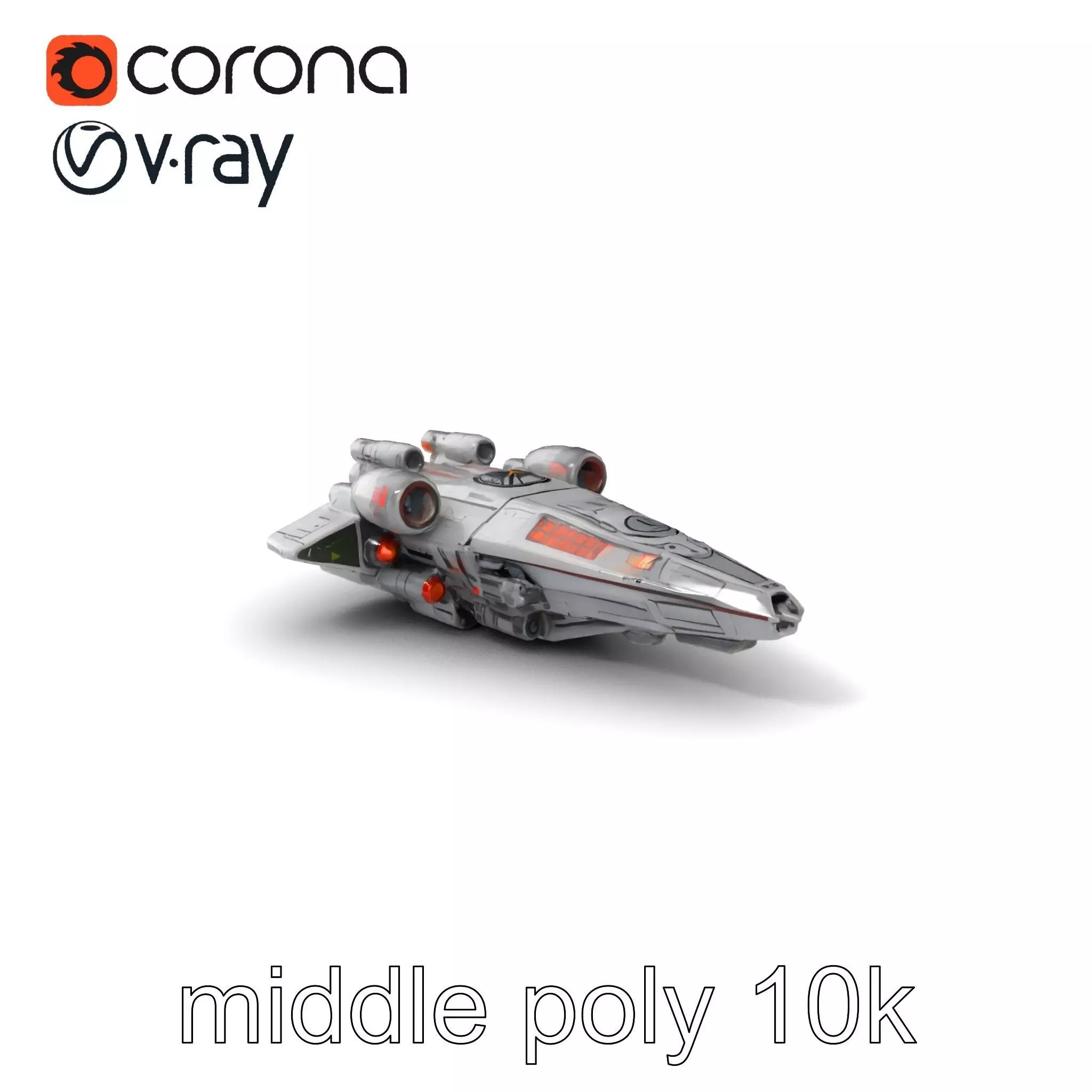 Armor-clad Battle Spaceship model pack Low-poly 3D model_0
