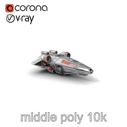 Armor-clad Battle Spaceship model pack Low-poly 3D model