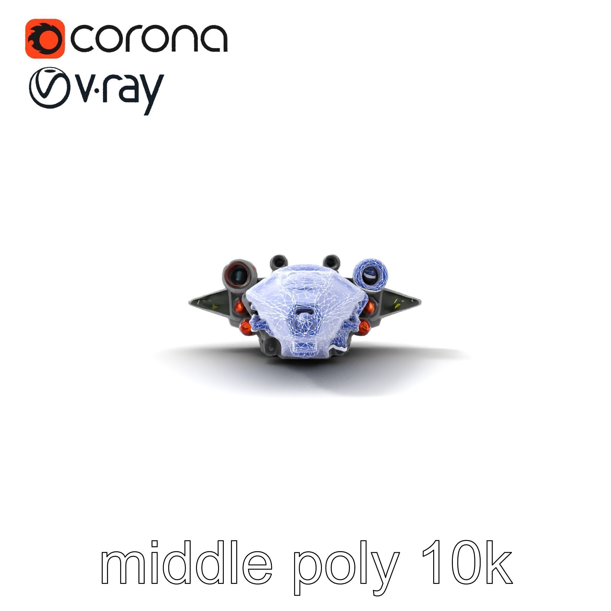 Armor-clad Battle Spaceship model pack Low-poly 3D model_16