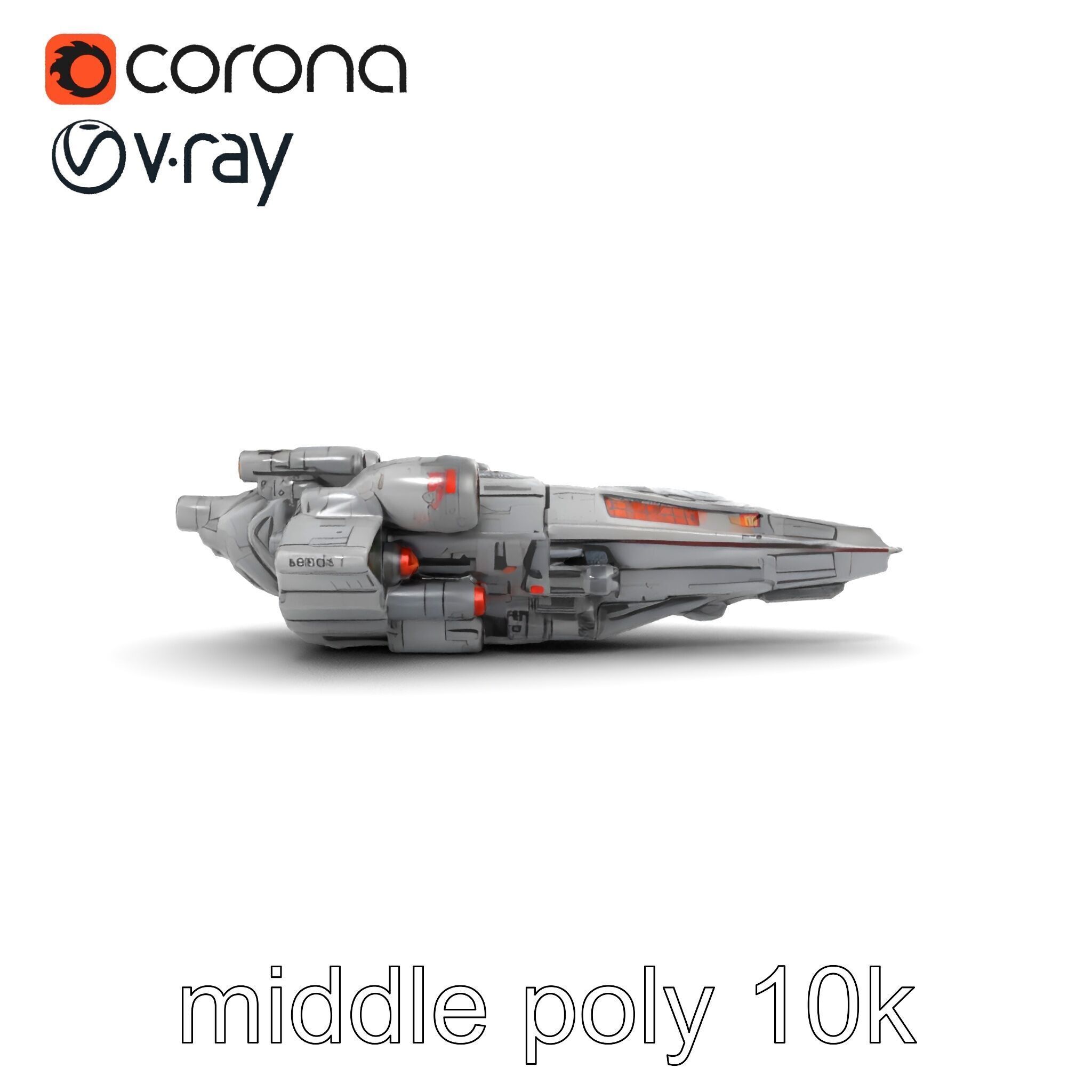 Armor-clad Battle Spaceship model pack Low-poly 3D model_25