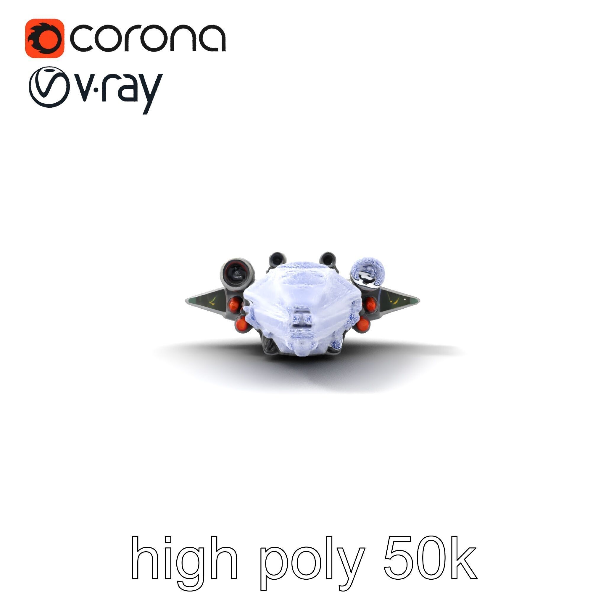 Armor-clad Battle Spaceship model pack Low-poly 3D model_13