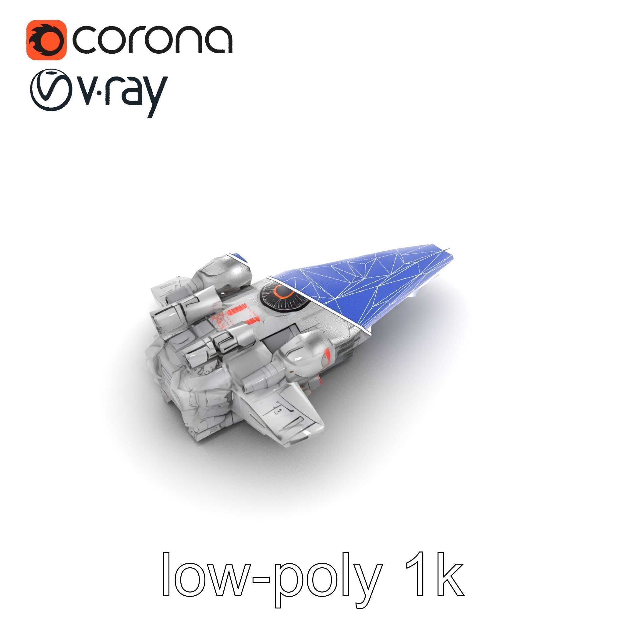 Armor-clad Battle Spaceship model pack Low-poly 3D model_15