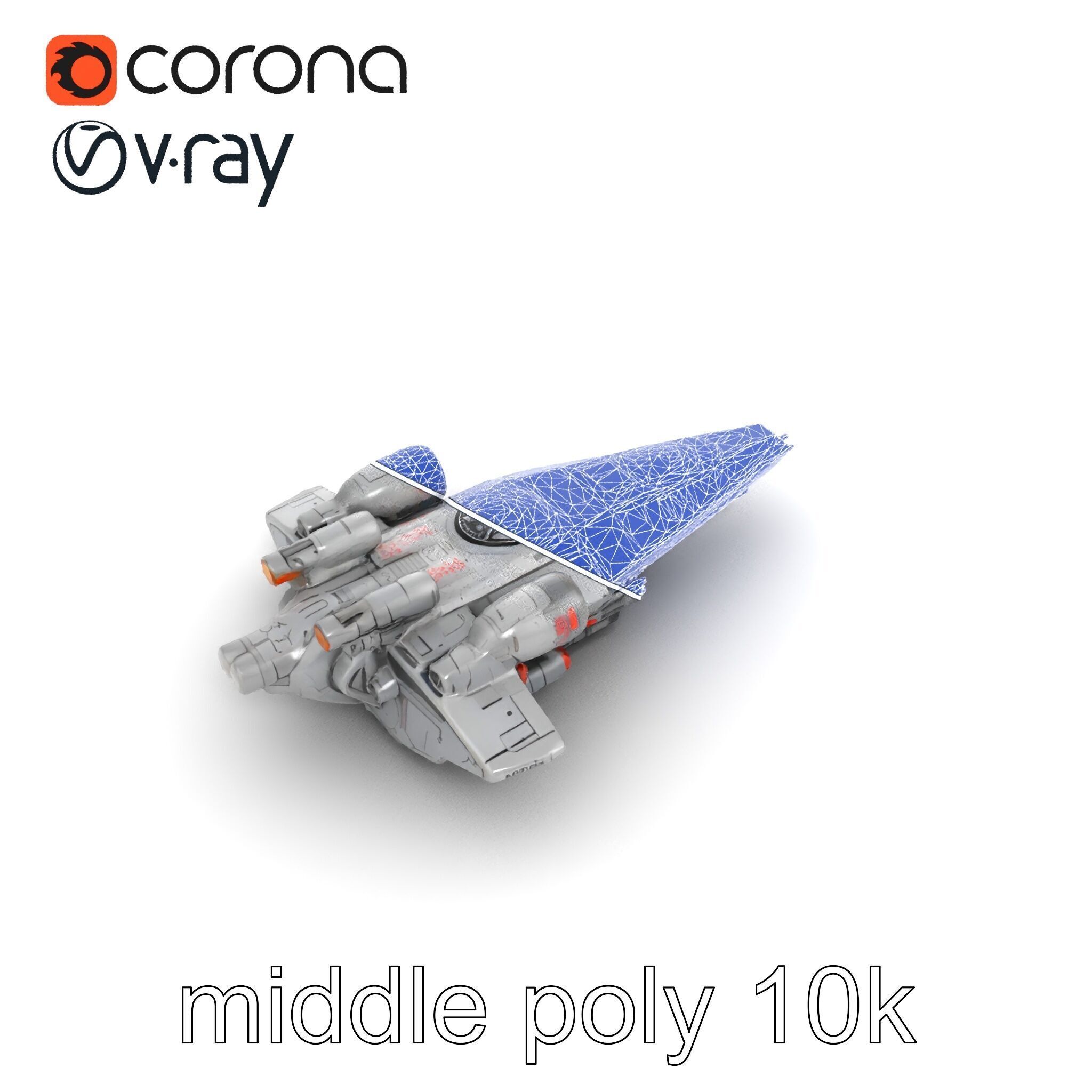 Armor-clad Battle Spaceship model pack Low-poly 3D model_19