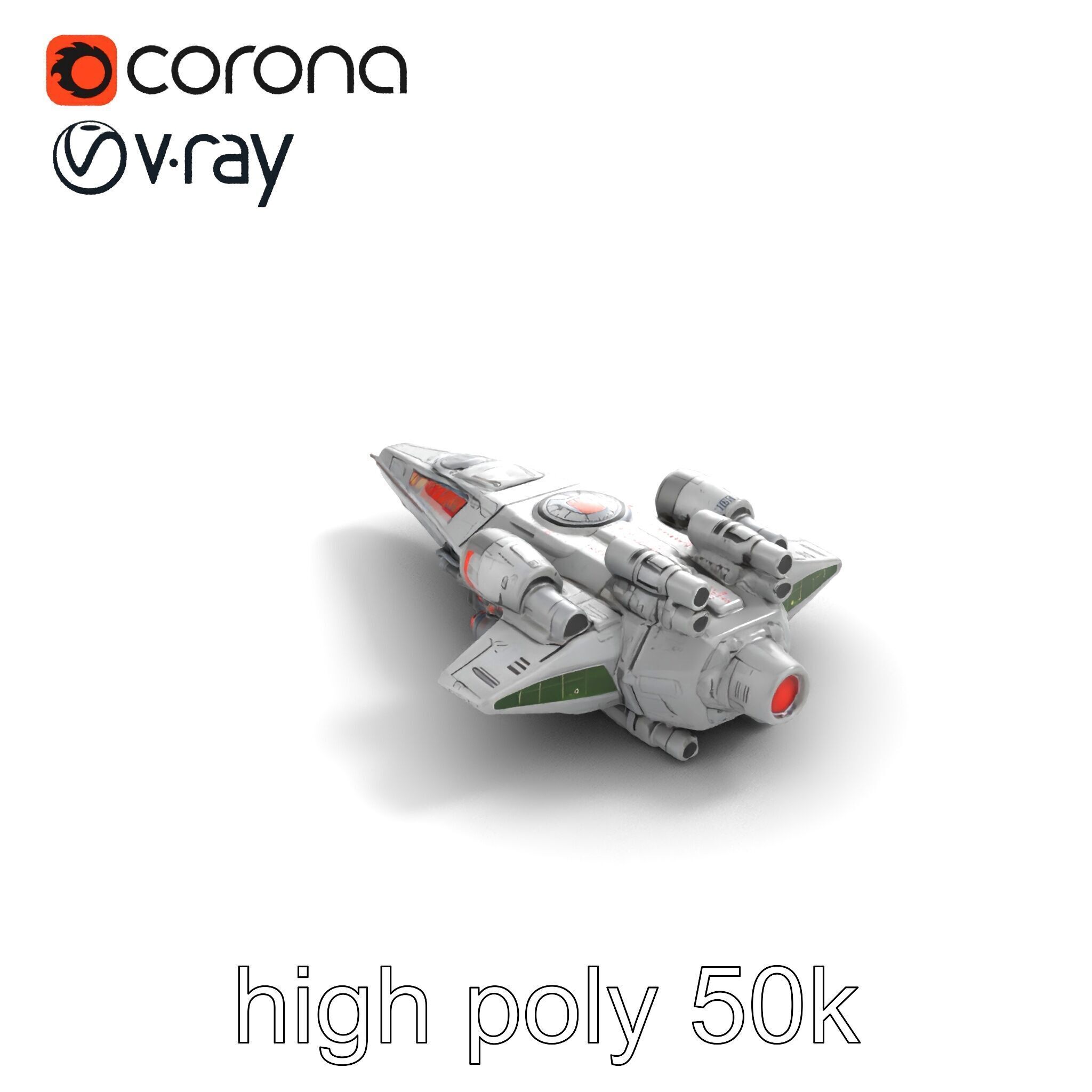 Armor-clad Battle Spaceship model pack Low-poly 3D model_22