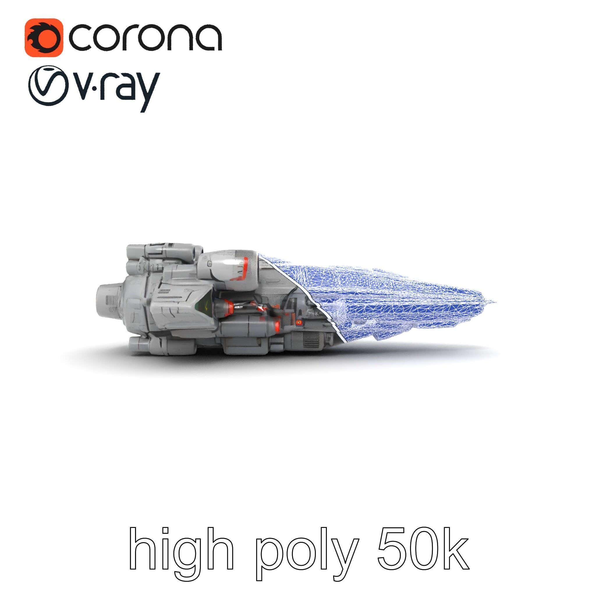 Armor-clad Battle Spaceship model pack Low-poly 3D model_23