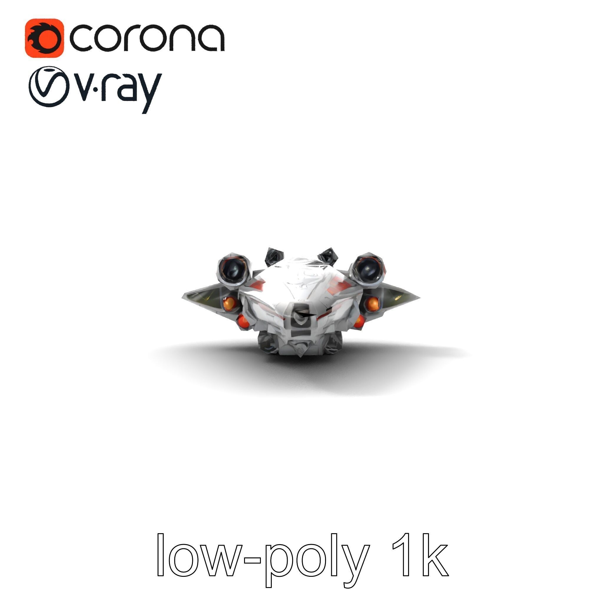 Armor-clad Battle Spaceship model pack Low-poly 3D model_14