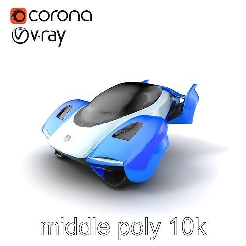 Sleek Urban Flying Car Model Pack with Aerodynamic Design Low-poly 3D model