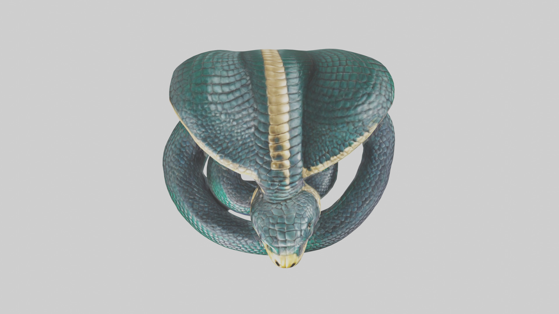 King Cobra statue model Low-poly 3D model_14
